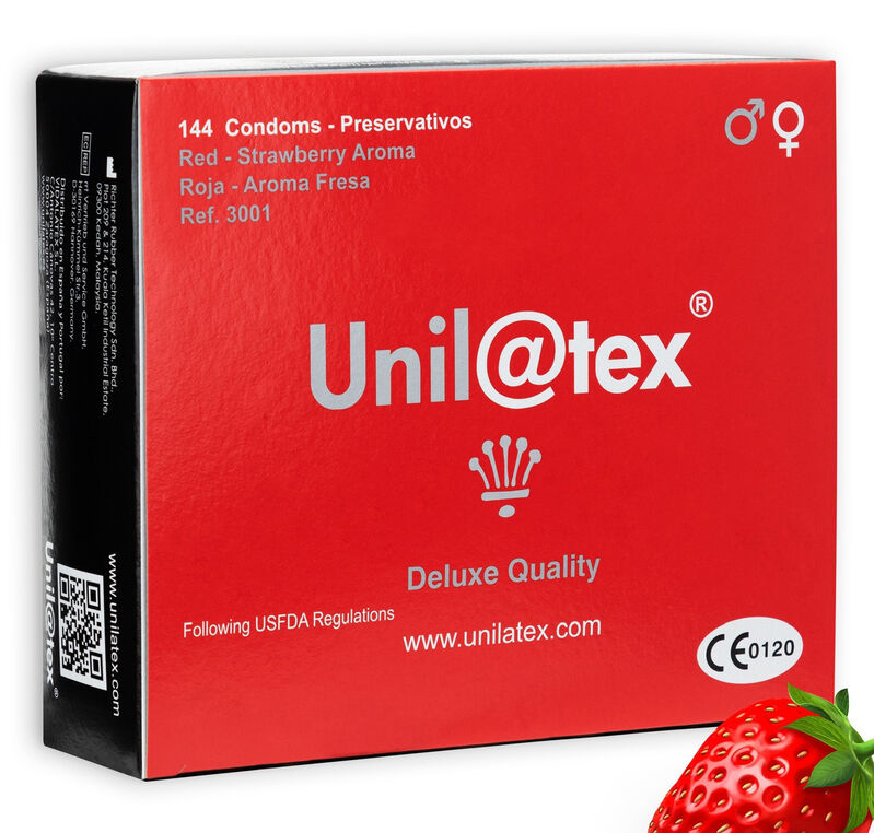 UNILATEX - RED / STRAWBERRY PRESERVATIVES 144 UNITS UNILATEX