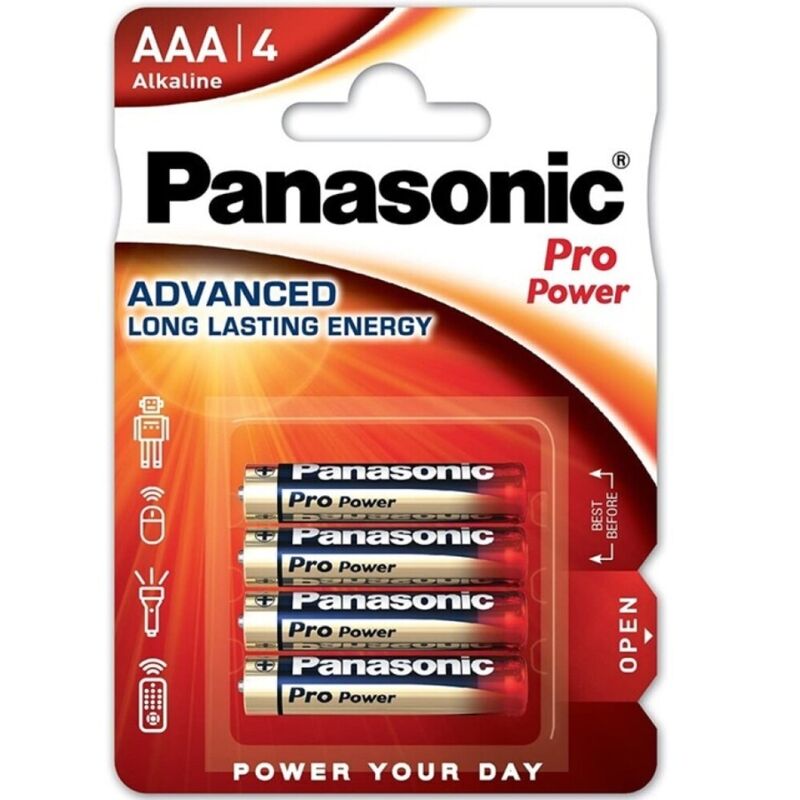PANASONIC - PRO POWER ALKALINE AAA BATTERY LR03 BLISTER*4