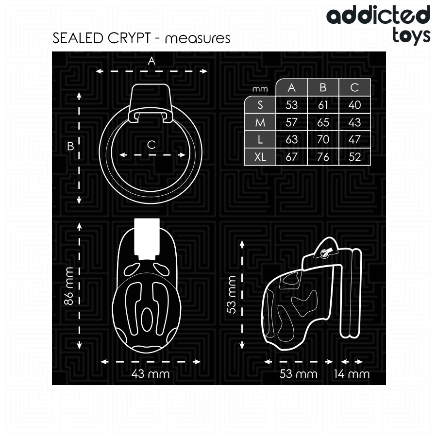 ADDICTED TOYS LOCKED - SEALED CRYPT PENIS CAGE 8 CM