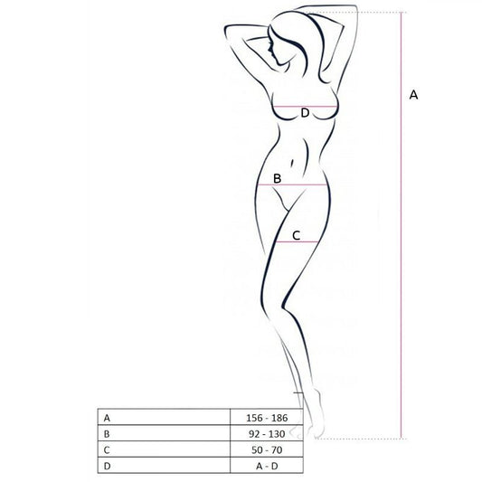 PASSION - WOMAN BS046 BODYSTOCKING BLACK ONE SIZE